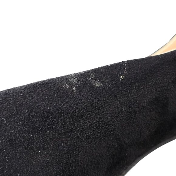 H&M Women's Black Faux Suede Leather Pointed Toe Classic Kitten Pumps Heels 38 - Picture 14 of 16